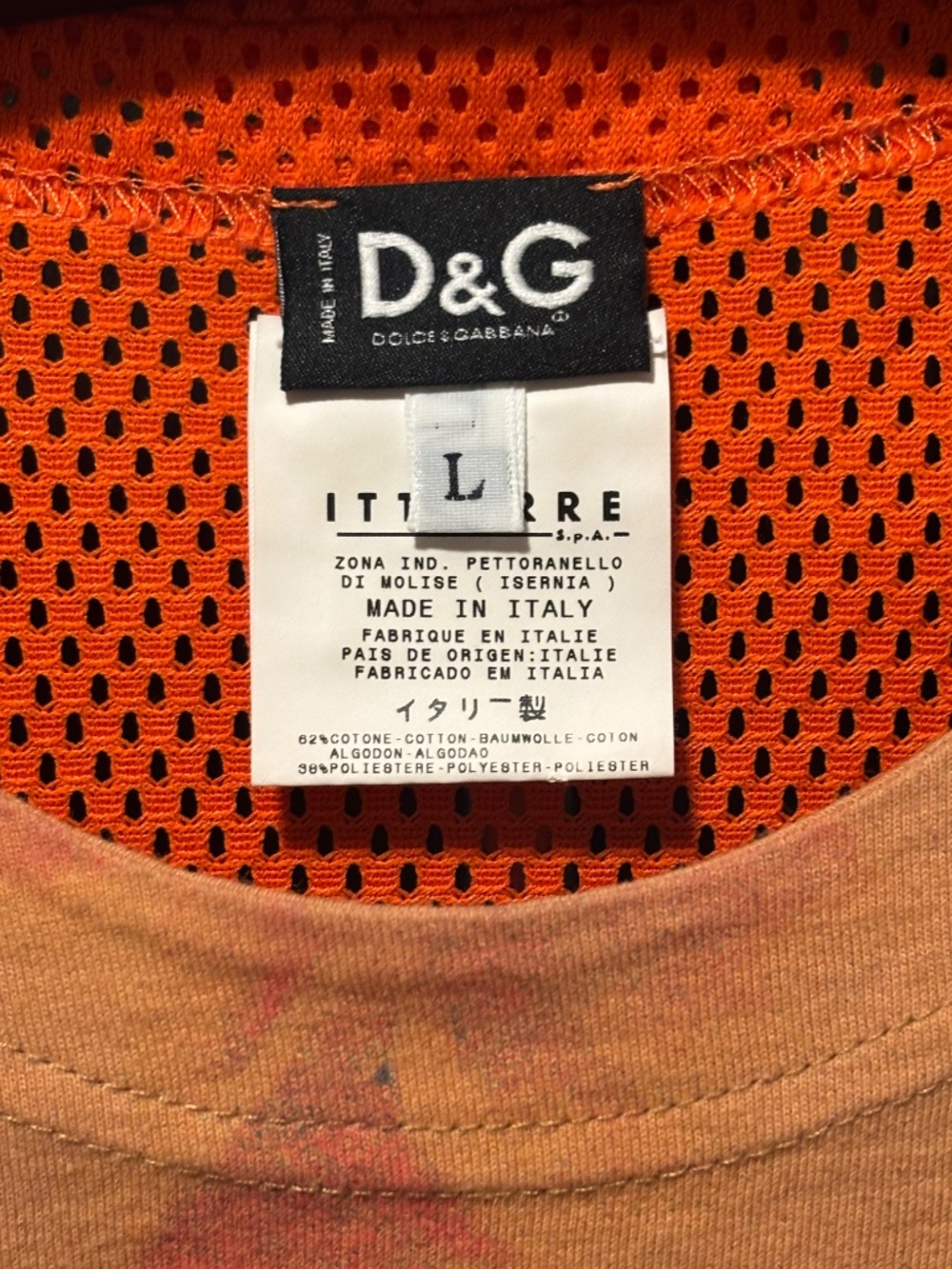 D&G Dolce & Gabbana Y2K Vintage Mesh-Back “XXL Big Is Better” T-Shirt - Picture 3 of 10